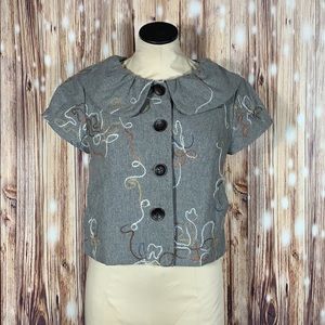 Double Stitch Colorful Wool Button Jacket S